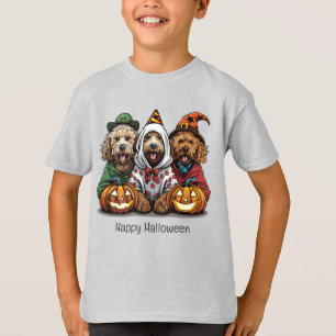 Gelukkige Halloween Goldendoodle Honden T-shirt