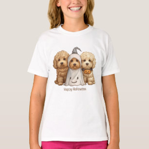 Gelukkige Halloween Goldendoodle Honden T-shirt