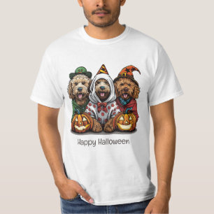 Gelukkige Halloween Goldendoodle Honden T-shirt