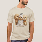 Gelukkige Halloween Goldendoodle Honden T-shirt (Voorkant)