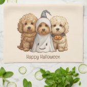 Gelukkige Halloween Goldendoodle Honden Theedoek (Gevouwen)