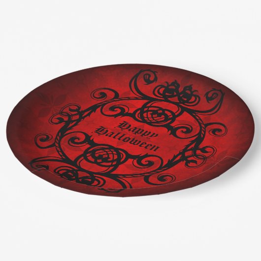 Gelukkige Halloween Gotische stijl Papieren Bordje (Gekanteld)