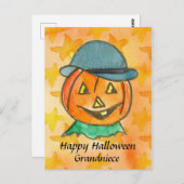 Gelukkige Halloween Grootnicht Jack-O-Lantern Cust Briefkaart (Voorkant / Achterkant)