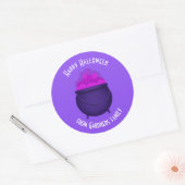Gelukkige Halloween heks ketel gepersonaliseerd Ronde Sticker (Envelop)