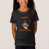 Gelukkige Halloween  heks met kittens T-shirt (Voorkant)