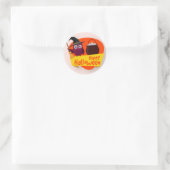 Gelukkige Halloween Heks Uil | Sticker Seal (Tas)