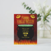 Gelukkige Halloween Heksen Cauldron Fire Custom Briefkaart (Staand voorkant)