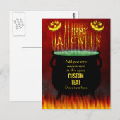Gelukkige Halloween Heksen Cauldron Fire Custom Briefkaart (Voorkant / Achterkant)