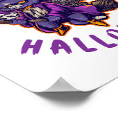 Gelukkige Halloween Heksenkat Poster (Hoek)