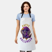 Gelukkige Halloween Heksenkat Schort (Gedragen)