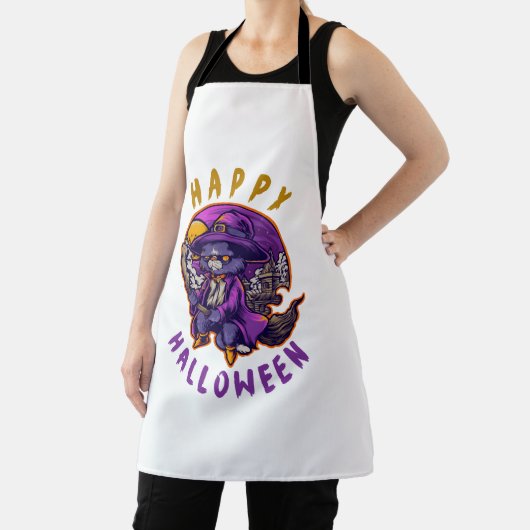 Gelukkige Halloween Heksenkat Schort (Insitu)