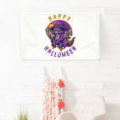 Gelukkige Halloween Heksenkat Spandoek (Insitu)