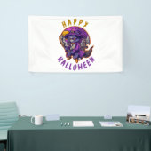 Gelukkige Halloween Heksenkat Spandoek (Beurs)