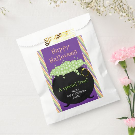 Gelukkige Halloween, Heksenpot, gepersonaliseerd Bedankzakje (Gezegeld)