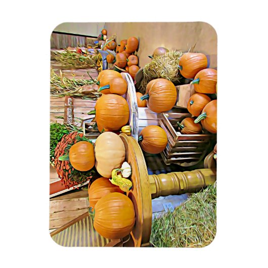 Gelukkige Halloween herfst display pompoenen magne Magneet (Verticaal)