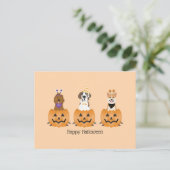 Gelukkige Halloween Honden In Pompoenen Briefkaart (Staand voorkant)