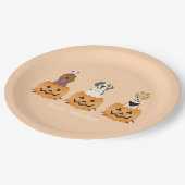 Gelukkige Halloween Honden In Pompoenen Papieren Bordje (Gekanteld)