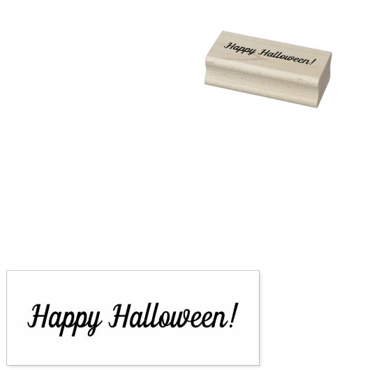 Gelukkige Halloween Houten Blok Opgezette Rubberst Rubberstempel (Gestempeld)