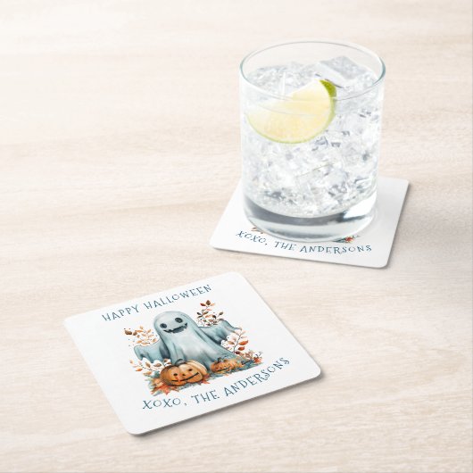 Gelukkige Halloween I Ghost Kartonnen Onderzetters (Insitu)