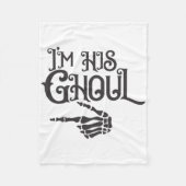 Gelukkige Halloween in zijn Ghoul schedel hand Fleece Deken (Voorkant)