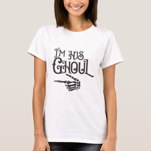 Gelukkige Halloween in zijn Ghoul schedel hand T-shirt (Voorkant)