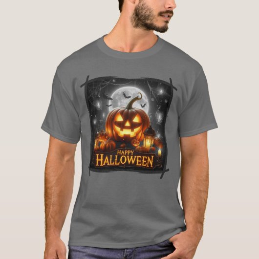Gelukkige Halloween Jack en Lantern T-shirt (Voorkant)