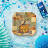 Gelukkige Halloween Jack O' Lantaarn Pompoen Papieren Bordje (Feest)