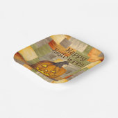 Gelukkige Halloween Jack O' Lantaarn Pompoen Papieren Bordje (Gebogen)