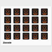 Gelukkige Halloween Jack O' Lantern Gezicht Fun Ha Vierkante Sticker (Vel)