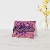 Gelukkige Halloween Kaart met Spook, Vleermuizen,  (Gele Bloem)