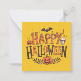 Gelukkige halloween kaarten, schattig, voorraad up notitiekaartje