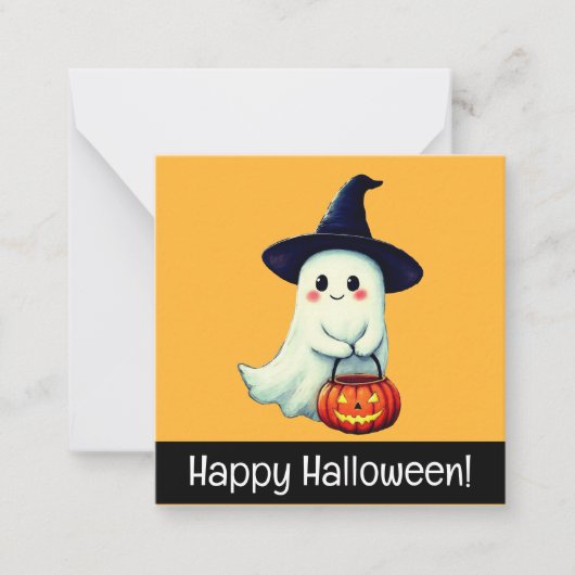 Gelukkige halloween kaarten, schattig, voorraad up notitiekaartje (Voorkant)