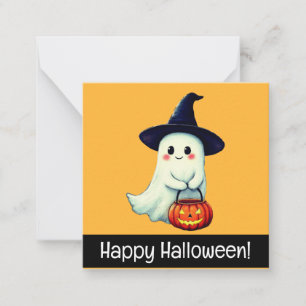 Gelukkige halloween kaarten, schattig, voorraad up notitiekaartje