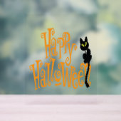 GELUKKIGE HALLOWEEN KAT ACRYL BORD (Neutraal)
