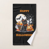 Gelukkige Halloween Kat en Jack O Lantaarn Handdoe Handdoek (Handdoek)
