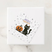 Gelukkige Halloween kat & pompoen Bedankjes Labels (In situ)