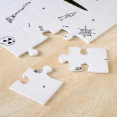 Gelukkige Halloween kat & pompoen Legpuzzel (Zijkant)