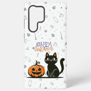 Gelukkige Halloween kat & pompoen Samsung Galaxy Hoesje