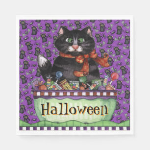 Gelukkige Halloween Kat Servetten