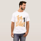 GELUKKIGE HALLOWEEN KAT T-SHIRT (Voorkant volledig)