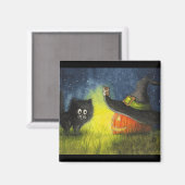 Gelukkige Halloween Kattenmagneet van Bihrle Magneet (Voorkant / Achterkant)