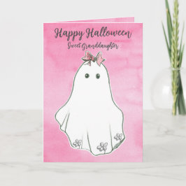 Gelukkige Halloween kleindochter Ghost Pinkoween Kaart