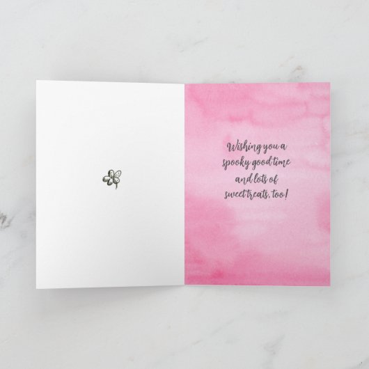 Gelukkige Halloween kleindochter Ghost Pinkoween Kaart (Binnen)