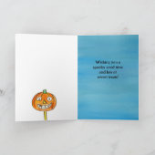 Gelukkige Halloween kleinzoon Frankenstein Pumpkin Kaart (Binnen)