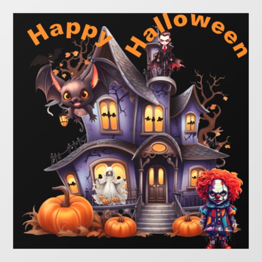Gelukkige Halloween kom naar mijn huis als je durf Raamsticker (Vel)