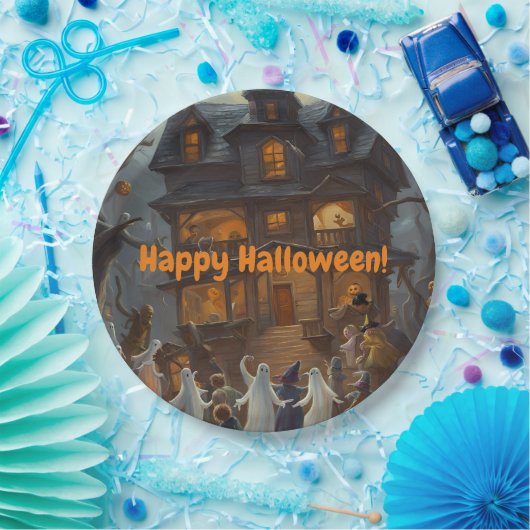 Gelukkige Halloween, kostuumfeest, eng Papieren Bordje (Feest)