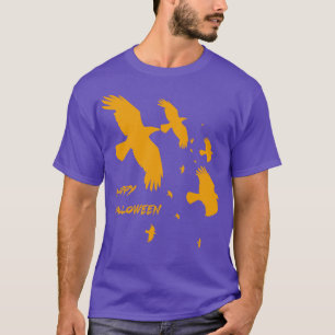 Gelukkige Halloween kraaien in de vlucht Vector Si T-shirt