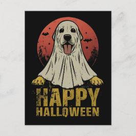Gelukkige Halloween Labrador Retriever Dog Ghost Feestdagenkaart