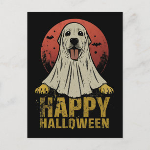 Gelukkige Halloween Labrador Retriever Dog Ghost Feestdagenkaart