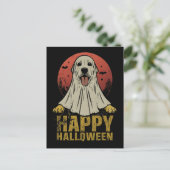 Gelukkige Halloween Labrador Retriever Dog Ghost Feestdagenkaart (Staand voorkant)